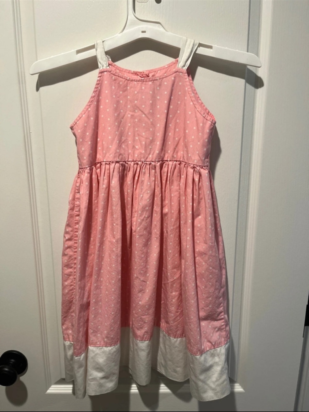NWOT Vintage OshKosh B'gosh Pink Polka Dot Sleeveless Dress, Size 6X